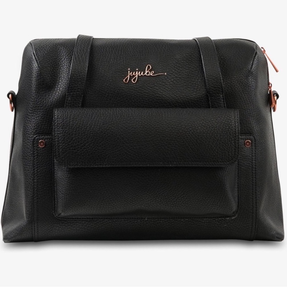 Jujube Wherever Weekender black vegan leather diaper bag
